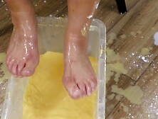 Classy Filth Makes A Portion Of Custurd With Her Feet!