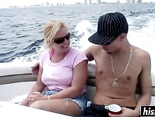 Amazing Cameron Keys makes a guy cum on boat