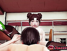 Hot Beauty Nonaka in Nylon Porn Animation - Floor Fingering of Her Cunt,  Moist Twat Licking with Intensive Moanings & Masturbati