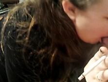 Smoking Blow Job with Cumshot on Sexy Wife's Big Tits