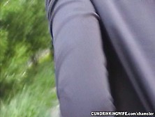 Dogging wife gangbanged in the parking lot