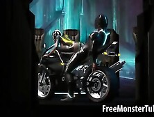 3d Tron Babe Sucking Cock And Getting Fucked Hard