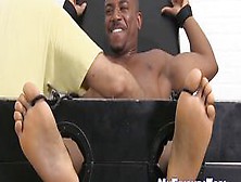 Muscular Black Amateur Bound For Foot Tickling And Torment