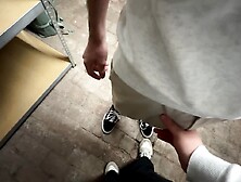 Apartment viewing escalates part 2 - Landlord's dick sucked dry in the basement