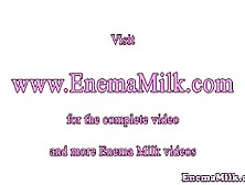 Milk enema squirter has gaping asshole