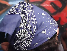 Horny african broads wearing bandanas play with toys