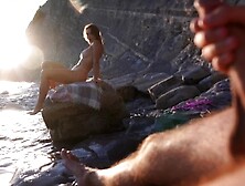 Shaft Flash On A Nudist Beach: Stranger Caught Me Jerking Off And Helped Me Cum