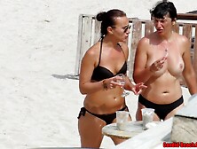 Nice Tits Bikini beach Teens Tanning Topless Voyeur HD Video