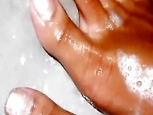 Black Honey Soaping Up Messy Soles In The Shower