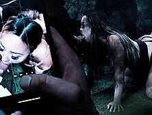 Asian Slut Gangbang - Japanese Girl With Big Tits Gets Used Like A Fuckdoll In The Woods Freeze Fetish