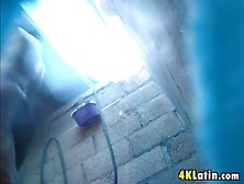 Latina Watched Washing Her Body