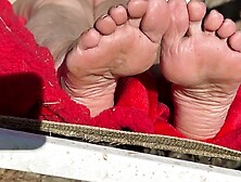 Fan Request Granny Undressed In Sun Shows Ribald Coarse Soles & Toes Gilf