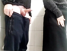 Gorgeous Milf Jerks Me Off In A Public Toilet