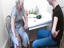 Grandma Fucks Her Grandson In The Kitchen