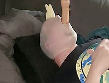 My Second Breathplay.  Spandex Glovemask And Fake Penis Suckig 26X7M