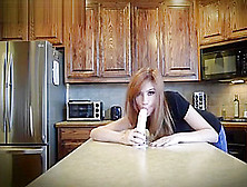 Teen Dildo Masturbation In The Kitchen