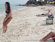 Tiffany and her female friend visit Thai beach