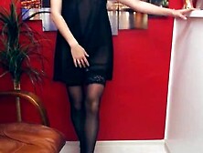 Sexy Dancing in a Sheer Black Chiffon Short Top