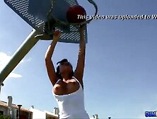 Playing Erotic Basketball With This Lovely Brunette's Squishy Balls