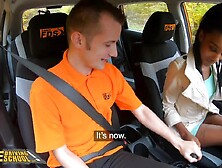 Fake Driving School Black Asia Rae Gets Stuck and Screwed