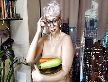 Milf Secretary With Zucchini And Carrots In Wet Cougar Twat...  Vaginal Testing Of A Cougar Wild ))