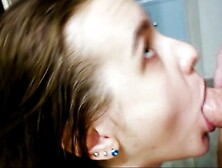 Big-Ass Babe Sucks Dick and Takes a Mouthful of Cu