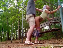 Cheating Hotwife Gets Drilled Outdoors By Her Bull During The Time That Her Spouse Is At Work