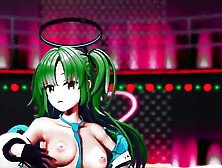 Blue Archive Yuuka Half Nude Dance Hentai Mmd 3D Dark Green Hair Color Edit Smixix