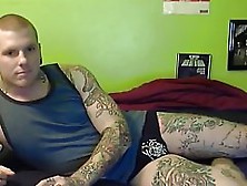 Tattooed Gay Jerks Of In Front Of A Cam