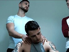 Three Well-Shaped Guys Are Sucking Dicks And Banging In 3Some