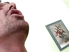 Blonde slut from Germany gets her beautiful boobs sprayed with cum