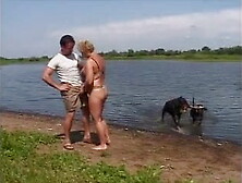 2 nasty german couples going hardcore on the riverside