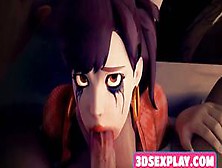 Cartoon Gentle Dva Gets A Big Cock In Her Little Mouth