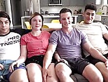 Teen Orgy - Big Cock Splits Holes And 1St Time Rimming!