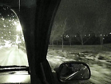 Hidden cam shoots chick dildo fucking in taxi