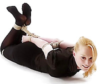 Blonde Struggle In Hogtied