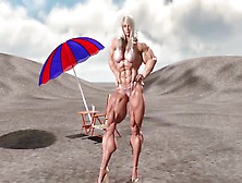 El Chulo Playas The Beach Dude Extreme Female Muscle Growth Animation