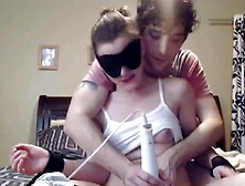 Tied-up Teen Babe Toyed On Webcam