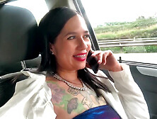 My boss challenged me and I did it! Masturbating in the car on the highway