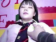 Asian angel Ayumi Honda in a school uniform with her sex toys