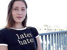 GERMAN SCOUT - Small Boobies Fitness Model Mina K seduce to Casting Fuck at Lost Place Berlin