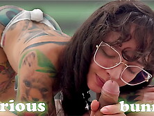 Curious bunny smells my butthole and my dick