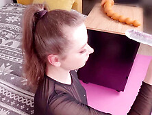 Ritzy Rain works her jaws with huge toys for some serious deepthroat action