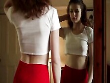 Beautiful 19 Year Mature Watches Herself Inside The Mirror As She Masturbates