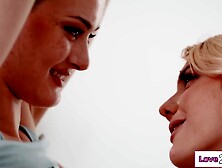 Busty lesbians want to lick the cleaner