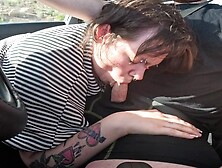 Roommate Gives Road-Head and Licks my Jizz on the way to her Bf's House