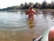 Chubby Blonde Woman Likes To Be Naked In The Natura, All