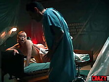 Hot big ass creature and her nurse swallowed big cock and enjoyed rough sex with patient