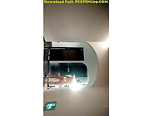 Beautiful girl with big boobs bathroom spy camera