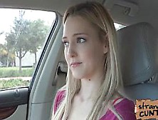 A Nice And Big Facial For Blonde Mila Evans In The Car